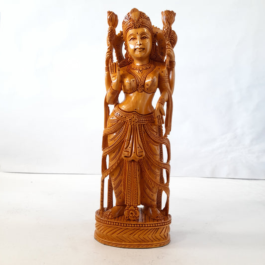 Wooden God Figure Fine Saraswathi