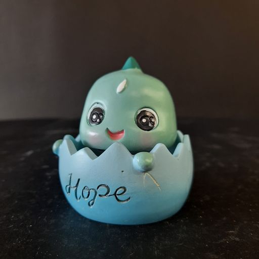 Cute little baby dragon breaking egg bubble head showpiece