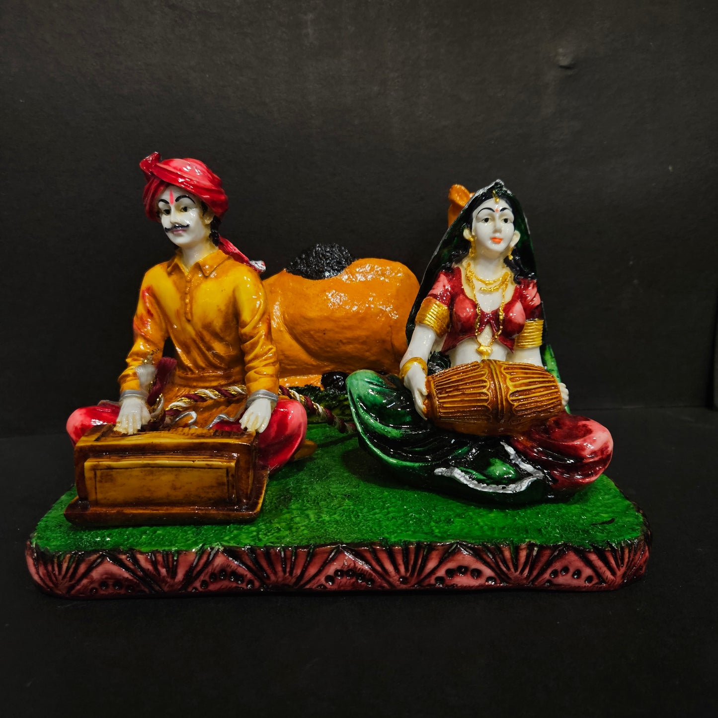 Traditional rajastani Couple sitting with camel showpiece Figurine