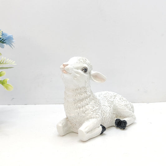 Cute Sheep Statue Lawn Fairy Garden Home Decoration Moss Doll House Ornament