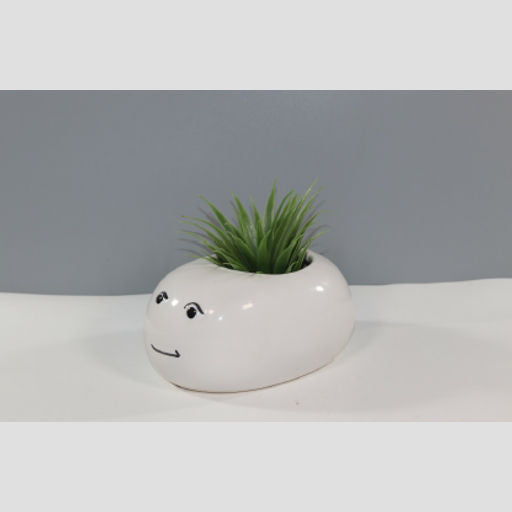 Smile Flower Pot Cute Resin Flower Pot Suitable for Indoor & Outdoor Succulent Flower Pot  with Drain Hole
