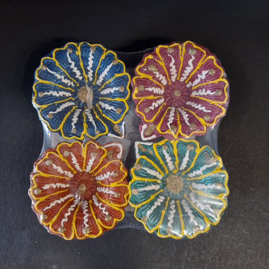 Reliable Diwali Decoration Handmade Earthen Clay Terracotta Decorative Diya 4 Pcs
