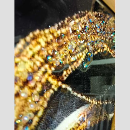 African Golden Make Up Woman Crystal Painting for Background of a couch