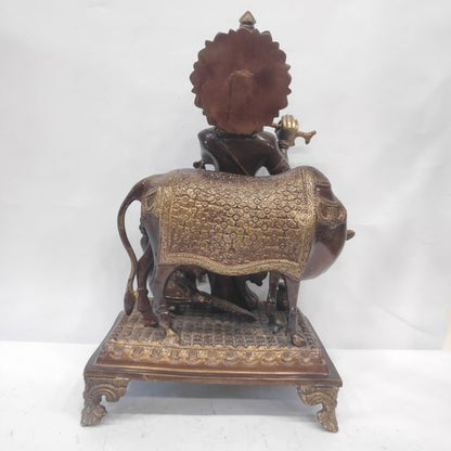Antique Cow krishna idol