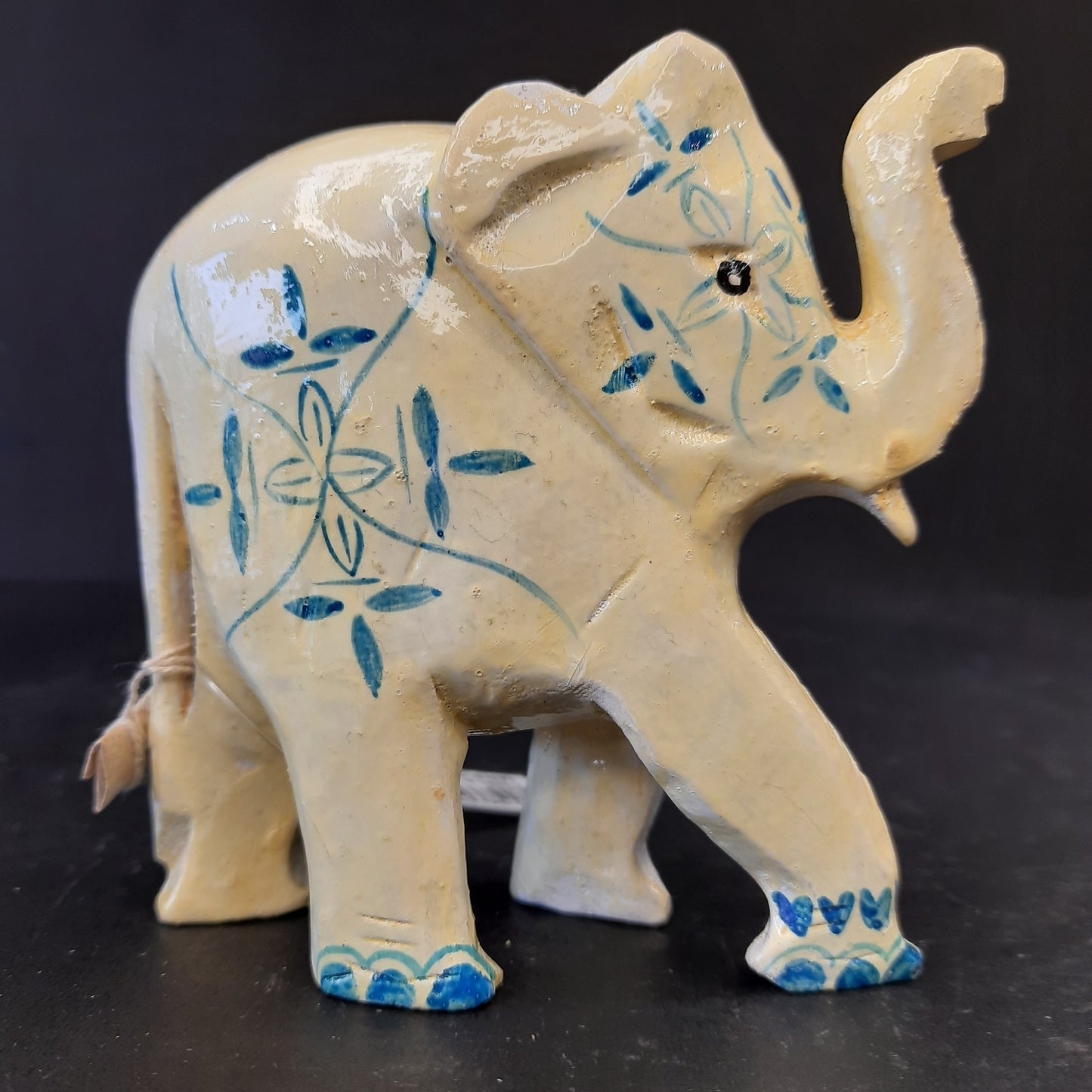 Wooden Elephant 4 Flower Painting