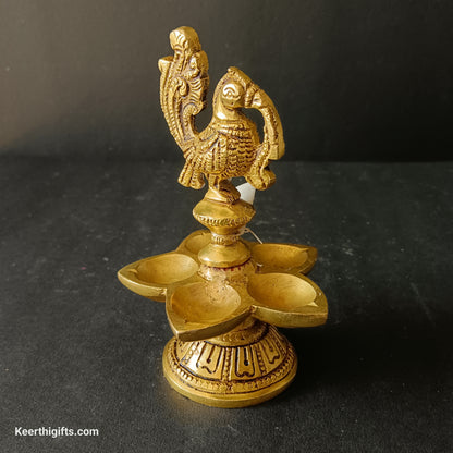 Brass antique peacock Diya