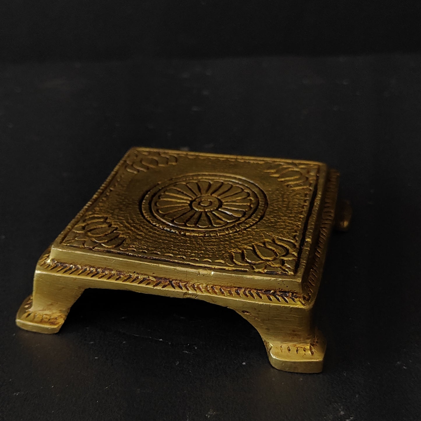 Ancient Brass Pooja Chowki