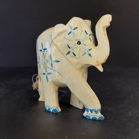 Wooden Elephant 4 Flower Painting