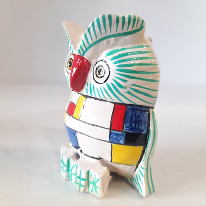 Wooden Owl F.Pose Mosaic Work