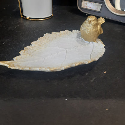 Small bird standing the edge of a laef