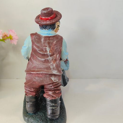 Polyresin Old Couple Show Piece Idol Statue Showpiece for Home Decor Decoration and Gifting