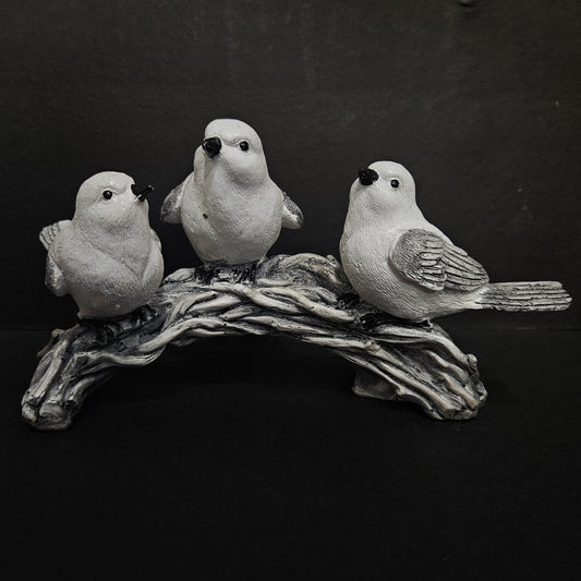 Four White Birds Sitting on Stem Gifts for Relative and Friends Home Decor Showpiece
