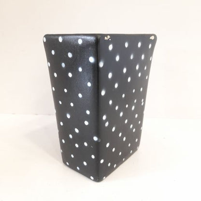 Rectangular shaped white Doted Ceramic Pot Handmade Handpainted Ceramic Pot for Plants Without Plant for Indoor, Home, Garden Decor Ceramic pot