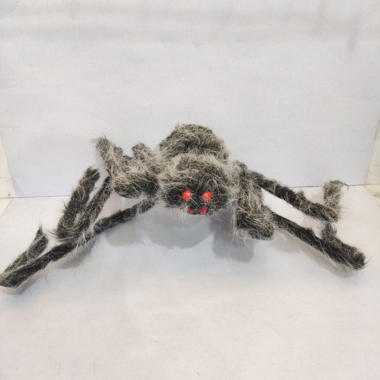 Black big hairy spider halloween prop