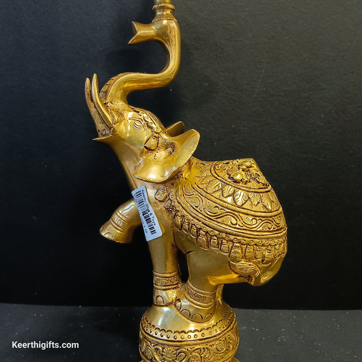Kirshna and elephant beautiful brass antique Diya