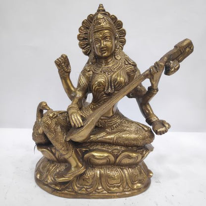 Brass saraswati idol
