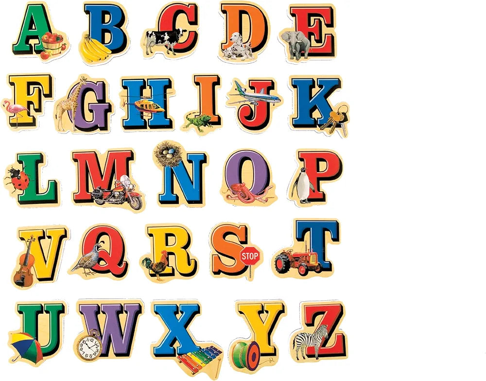 Alphabet Letters 26 Piece Wooden Magnets Pre School Kindergarten Learning