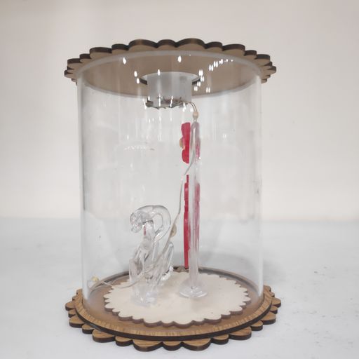Love heart swan in glass led light