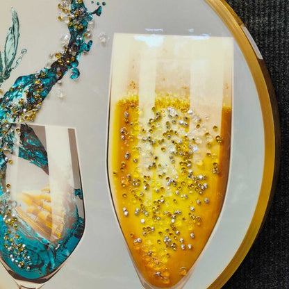 3D CRYSTAL CHAMPAGNE GLASS FRAME