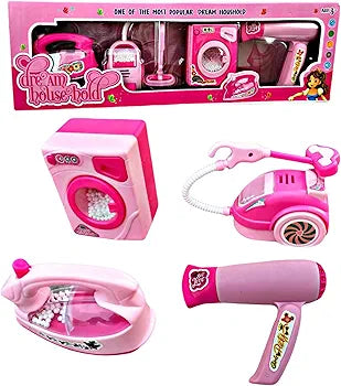 Household Set for Kids Set of 4 Pretend Set Household Appliances Kitchen Play Sets Toys for Girls