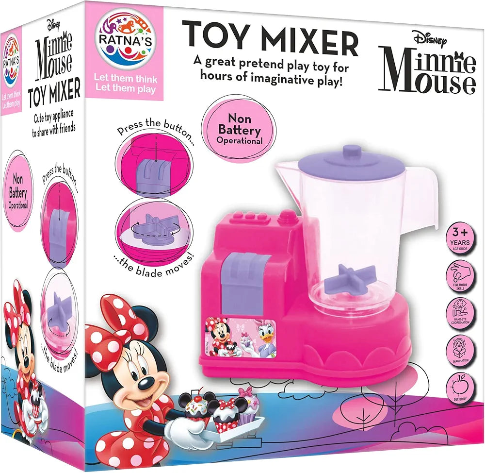 Disney Minnie Mouse Toy Mixer Real Operating Plastic Kitchen Mixer Toy for Kids