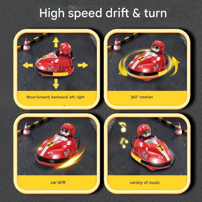 Two player RC Bumper Car 360° Spin, LED Lights, Durable Design