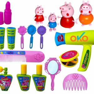 Peppa Pig Baby Family set with House Furniture and beauty kit Toy Set for kids Birthday Gift for Girls