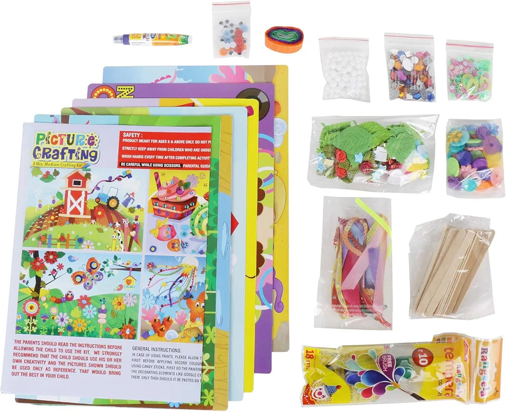 Dilly for Girls Picture Crafting Hobby Kit for Both Boys and Girls Learn Creativity Paper Art and Craft Gift Game For kids