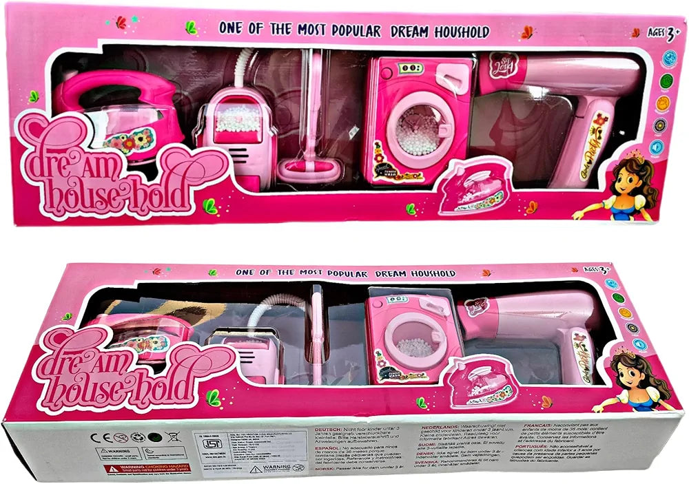 Household Set for Kids Set of 4 Pretend Set Household Appliances Kitchen Play Sets Toys for Girls