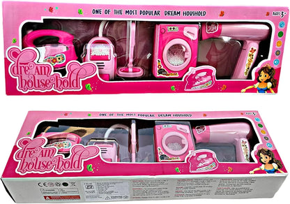 Household Set for Kids Set of 4 Pretend Set Household Appliances Kitchen Play Sets Toys for Girls