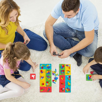Wooden Pattern Blocks Geometric Shapes Blocks Pattern Blocks Puzzles for Kids 4 to 8 Early Educational Toy for Kids