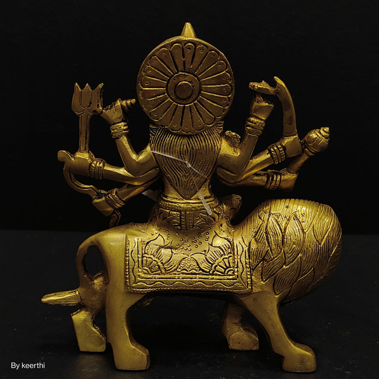Durga Brass Statue In Gold Color , Home Decor Gift, Indian Brass Art, Brass God Idol, Brass Figurine , Diwali gift