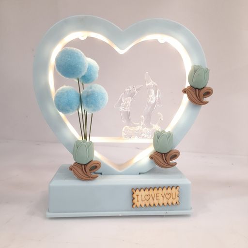 Love heart with swan&dolphins led lights