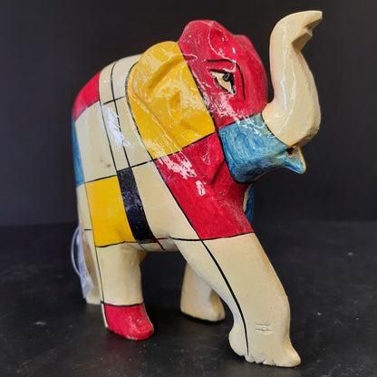 Wooden Elephant Mosaic Work