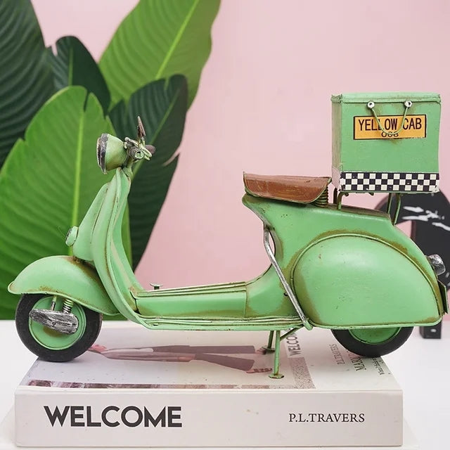 Creative Retro Iron Vintage Metal Crafts Motorcycle Model handmade Scooter Model for Home Pub Coffee Shop Restaurant Decorations