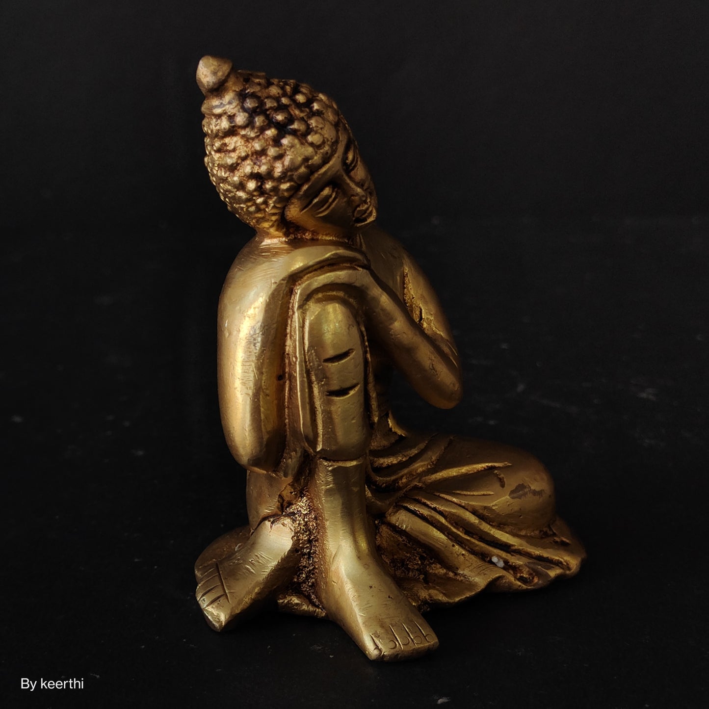 Brass Thinking Buddha Idol Decorative Tibetian Buddhism Figure