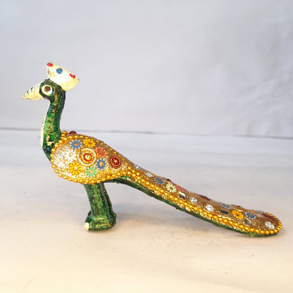 Resin Peacock With Multi Color Beads