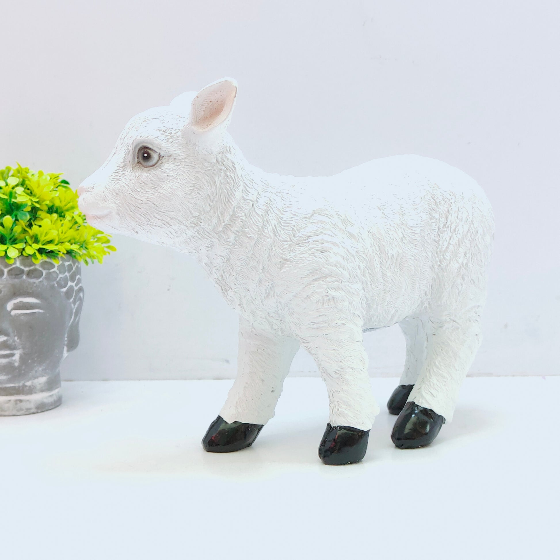 Cute Sheep Statue Lawn Fairy Garden Home Decoration Moss Doll House Ornament