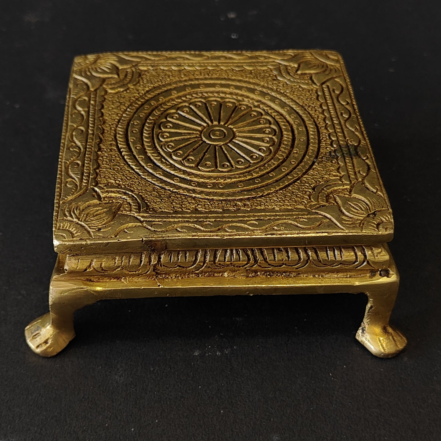 Ancient Brass Pooja Chowki