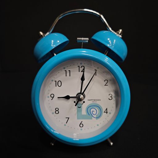 Vintage Look Mini Round Dial Twin Bell Table Alarm Clock with Night LED Light