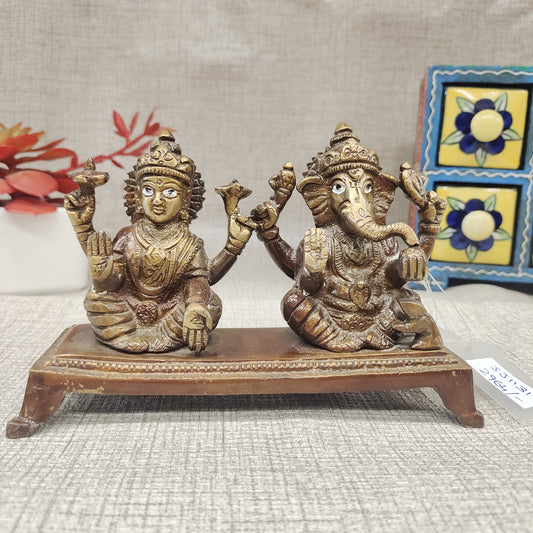 Antique brass Lakshmi ganesh