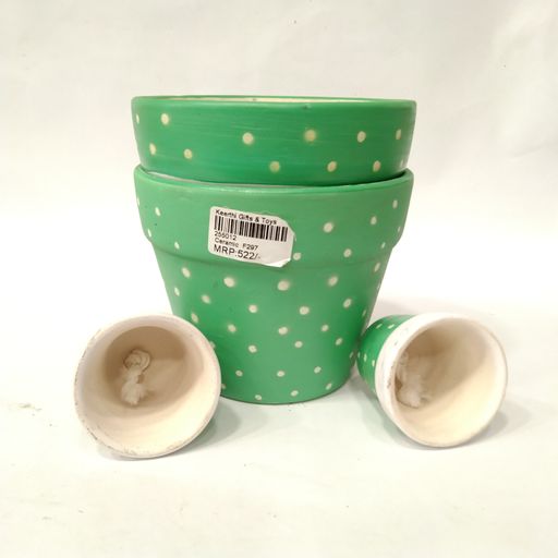 Terracota Ceramic Pot/Planter Without Plant for Garden Indoor Home & Outdoor in Green Ceramic pot