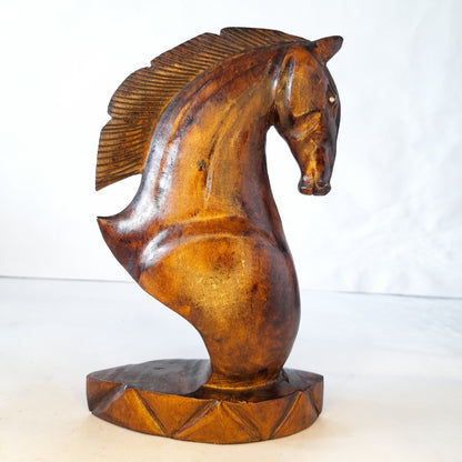 Wooden Horse Head on Base Oxod