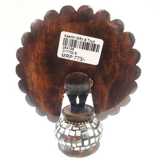 Wooden Peacock W/Mirror Work Oxod.