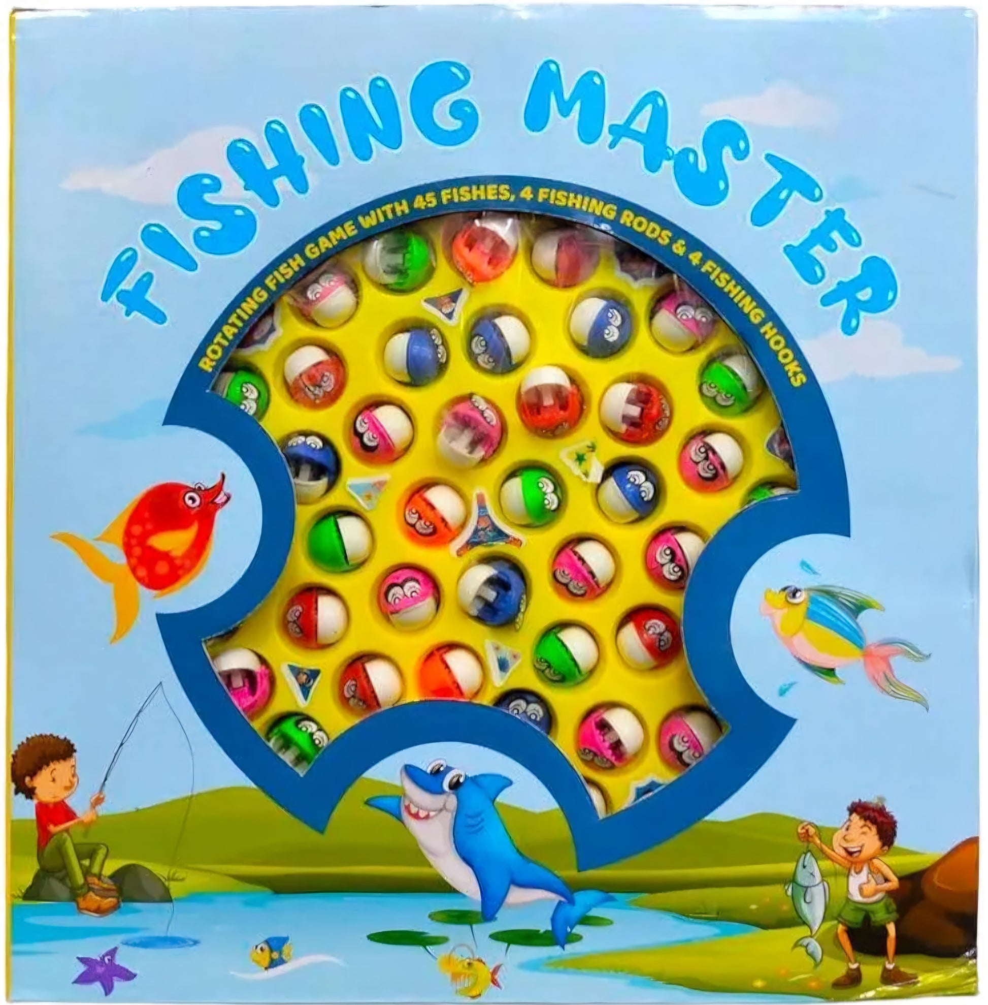Fishing master Rotating Fish game with 21 fishes 4 Fishing Rods and 4 – KEERTHI GIFTS & TOYS