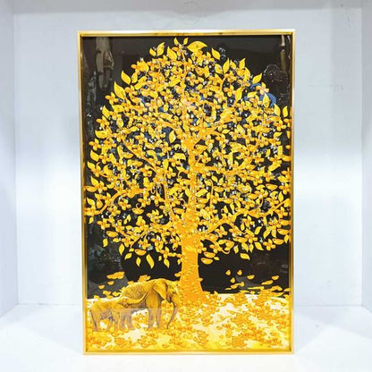 3D Flower Tree Custom Painting Abstract Picture Crystal Porcelain Painting for Home Decor