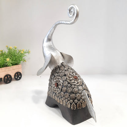 Wooden Elephant With Mirror Work
