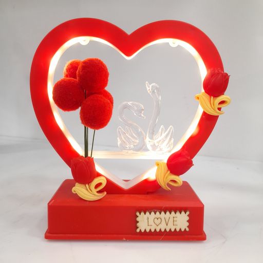 Love heart with swan&dolphins led lights
