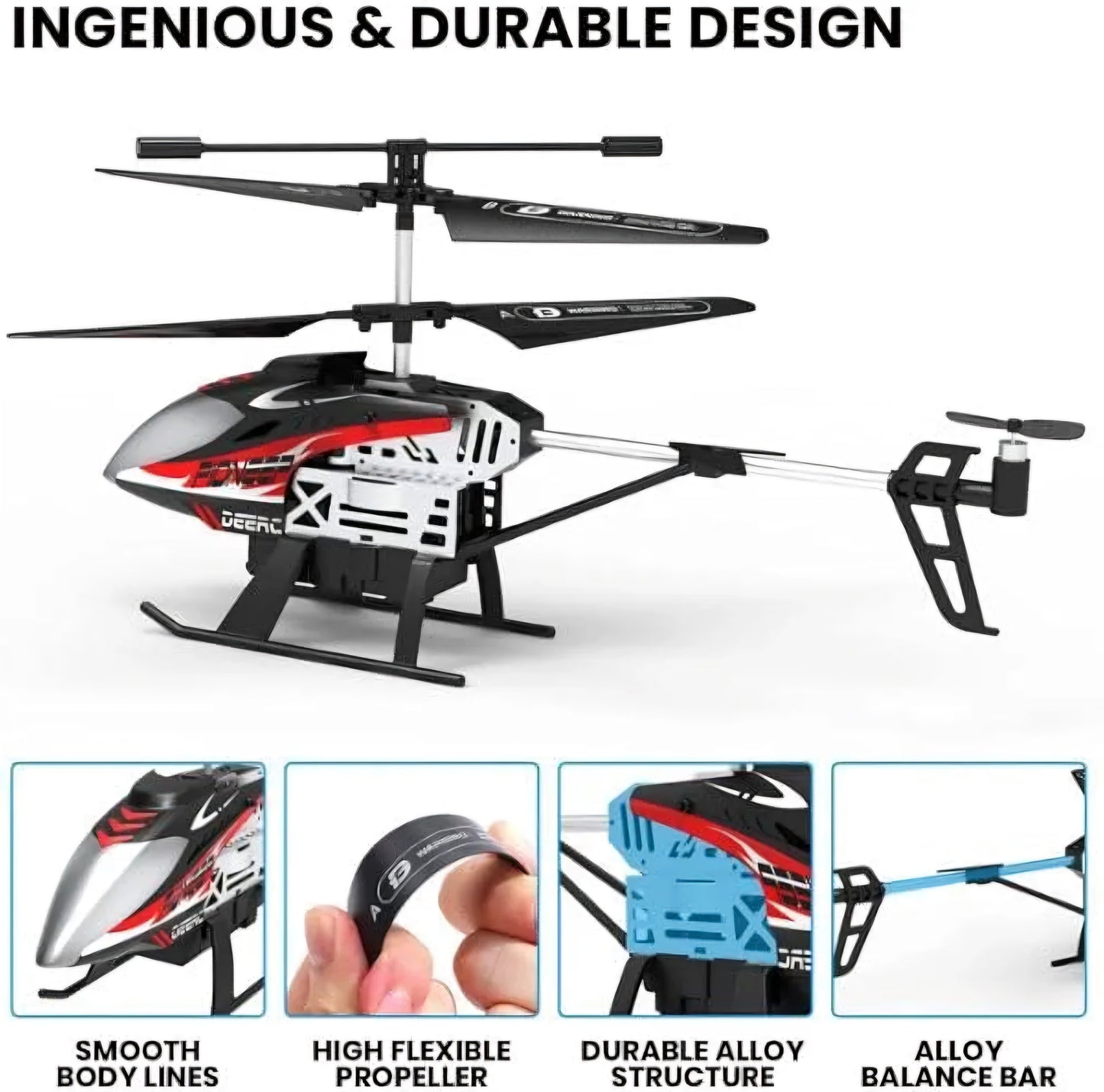 Remote Control Helicopter Altitude Hold RC Helicopters with Storage Case Aircraft Indoor Flying Toy with High and Low Speed Mode Rechargeable Battery for 24 Min Play Boys Girls