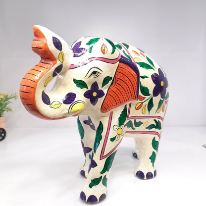 Paper Machie Elephant Saluting Painted